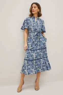 Next Zip Neck Midi Dress