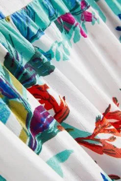 Next White Floral Woven Short Summer Dress -Women's Shirts & Blouses Sales C72 881s6