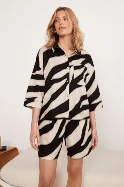 Next Linen Blend Button Through Top -Women's Shirts & Blouses Sales C73782s4