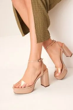 Next Nude Cream Forever Comfort® Vinyl Platform Sandals