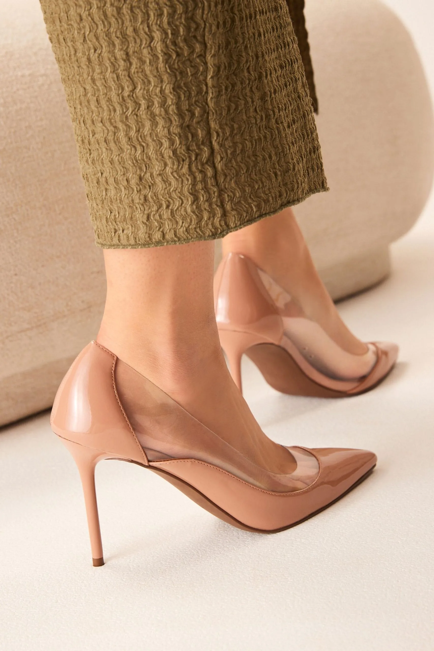 Next Nude Pink Forever Comfort® Vinyl Point Court Shoes 4 Next Nude Pink Forever Comfort® Vinyl Point Court Shoes - Image 3