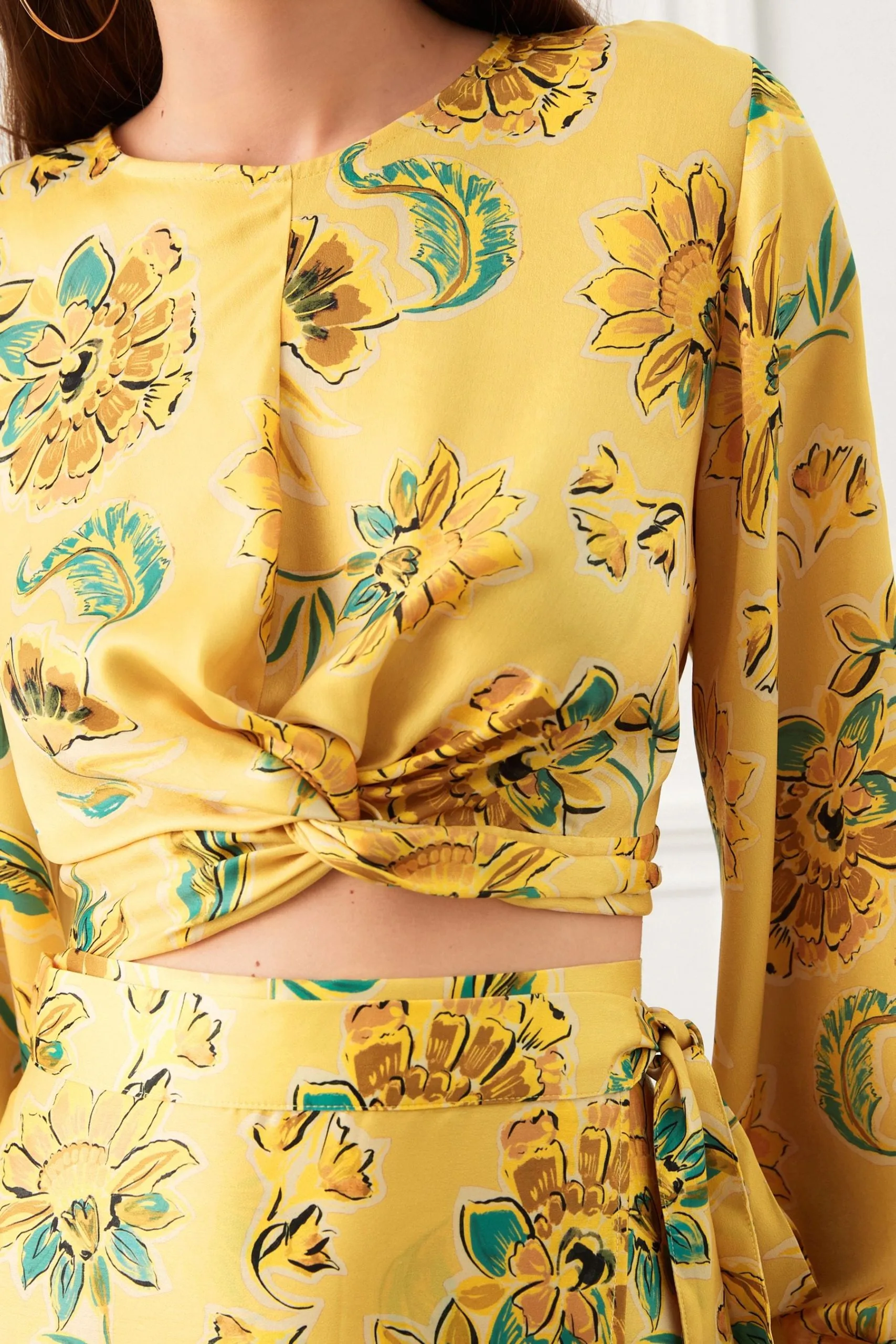 Next Knot Front Long Sleeve Satin Top 6 Next Knot Front Long Sleeve Satin Top - Image 4