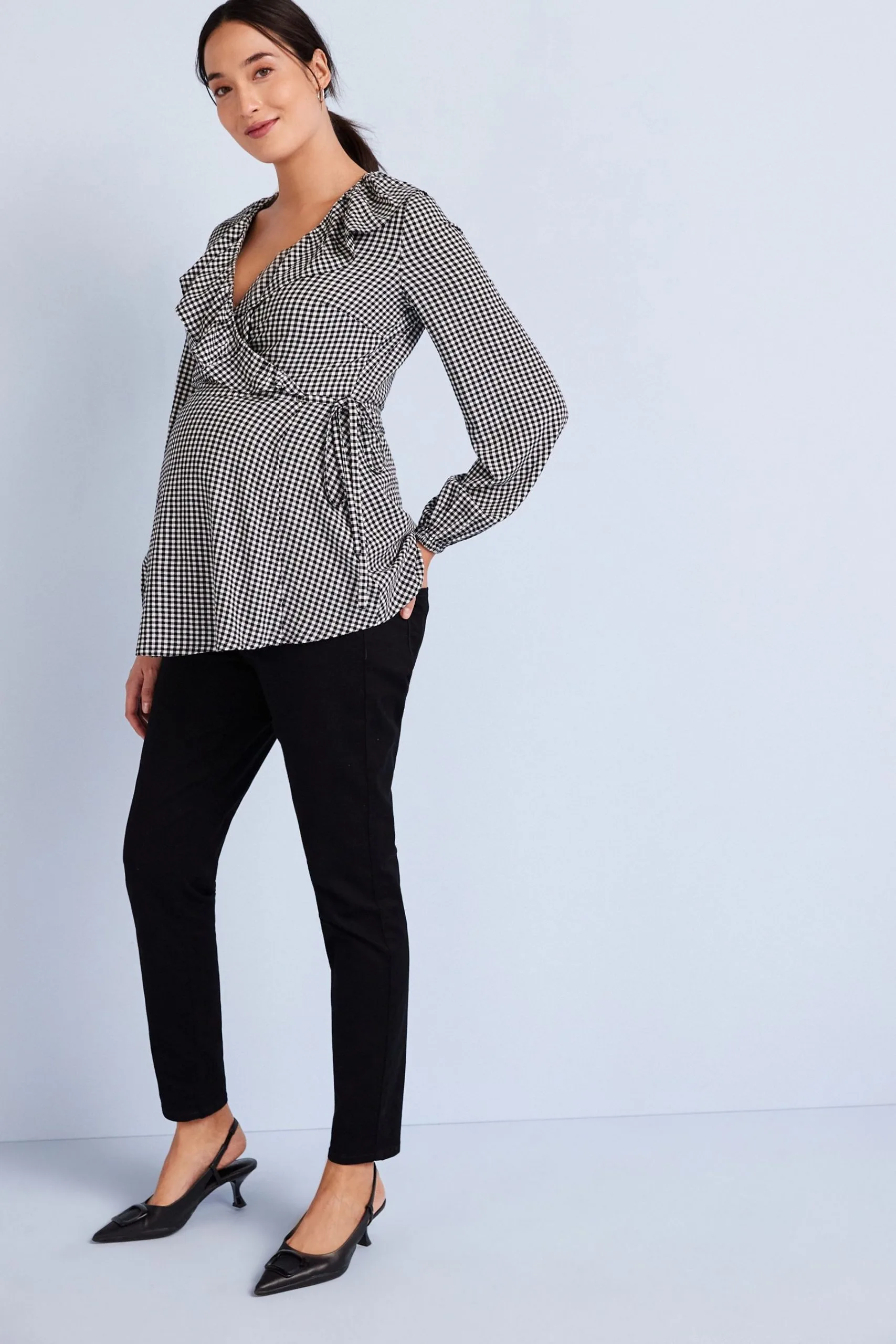 Next Black/White Gingham Maternity Nursing Blouse 4 Next Black/White Gingham Maternity Nursing Blouse - Image 2