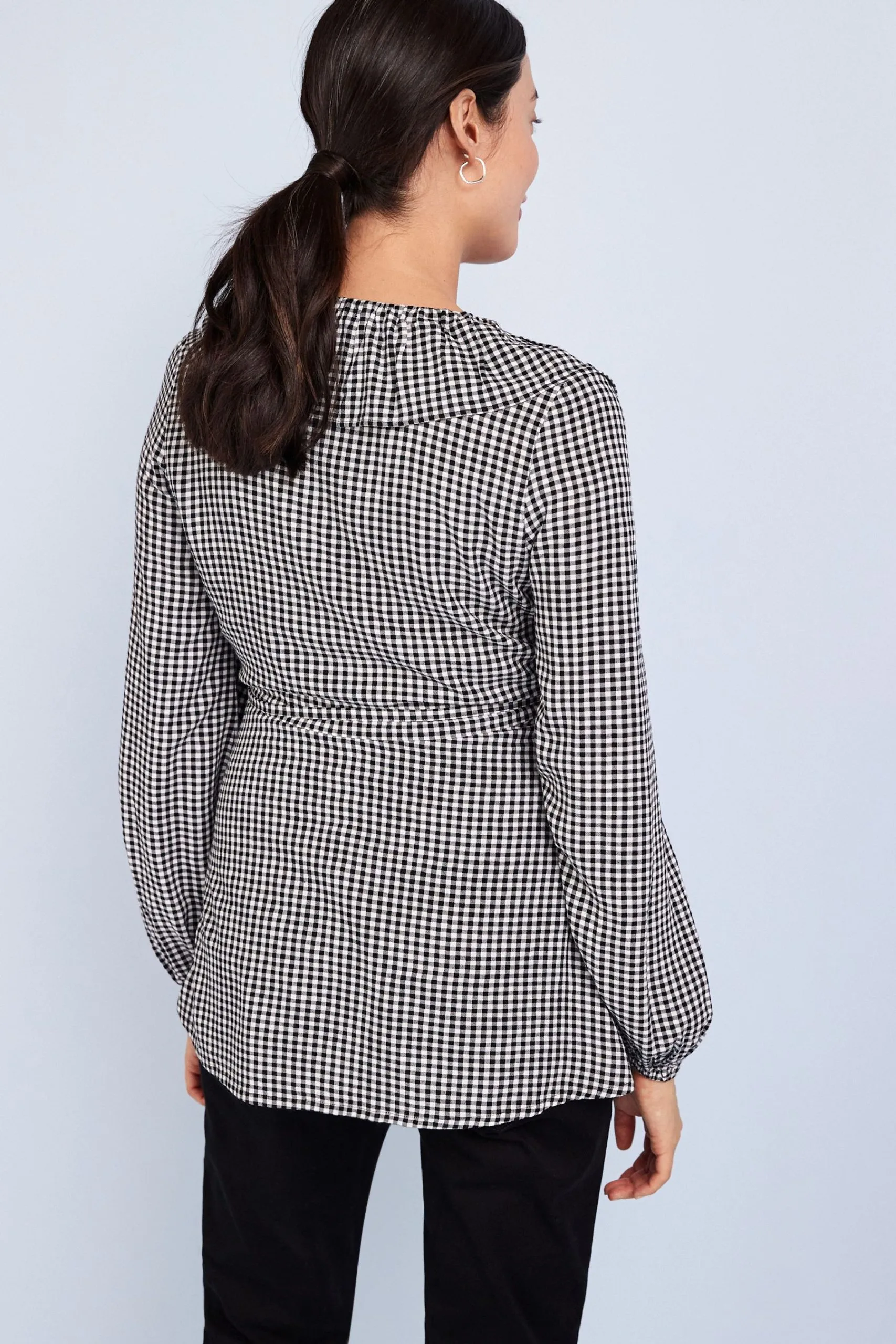 Next Black/White Gingham Maternity Nursing Blouse 5 Next Black/White Gingham Maternity Nursing Blouse - Image 3