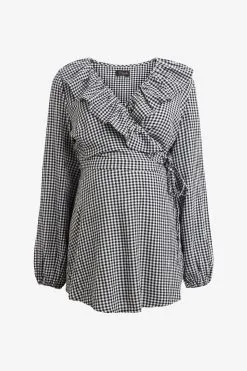Next Black/White Gingham Maternity Nursing Blouse 13 Next Black/White Gingham Maternity Nursing Blouse -Women's Shirts & Blouses Sales C81437s5