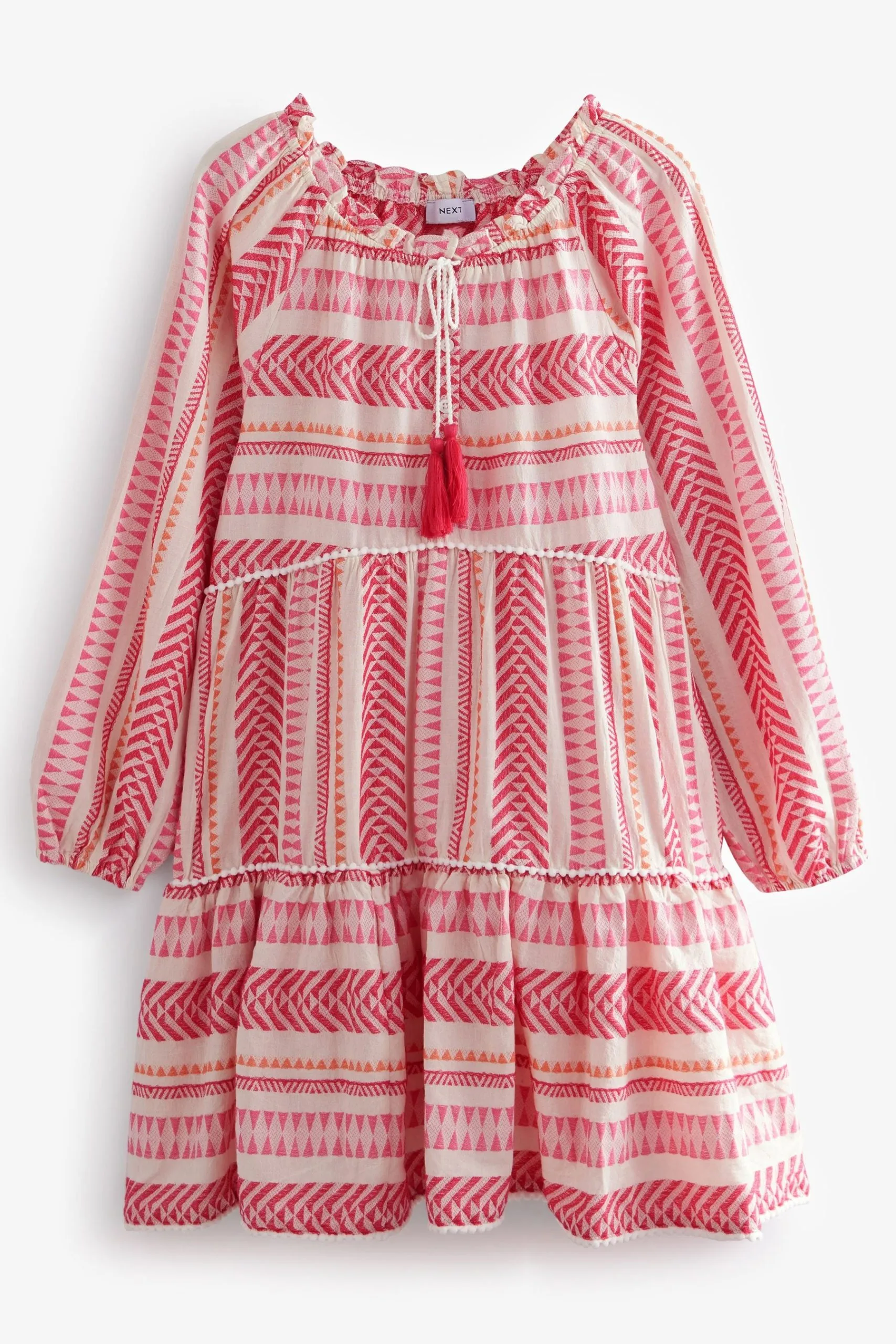 Next Jacquard Kaftan Mini Summer Dress 6 Next Jacquard Kaftan Mini Summer Dress - Image 4