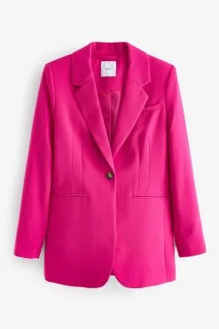 Next Pink Crepe Single Breasted Blazer -Women's Shirts & Blouses Sales C83 220s5