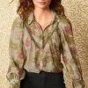 Next Sheer Lace Trim Long Sleeve Shirt -Women's Shirts & Blouses Sales C83 535s
