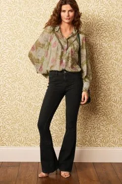 Next Sheer Lace Trim Long Sleeve Shirt -Women's Shirts & Blouses Sales C83 535s4