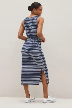 Next Sleeveless Midi V-Neck Slub Dress -Women's Shirts & Blouses Sales C83497s3