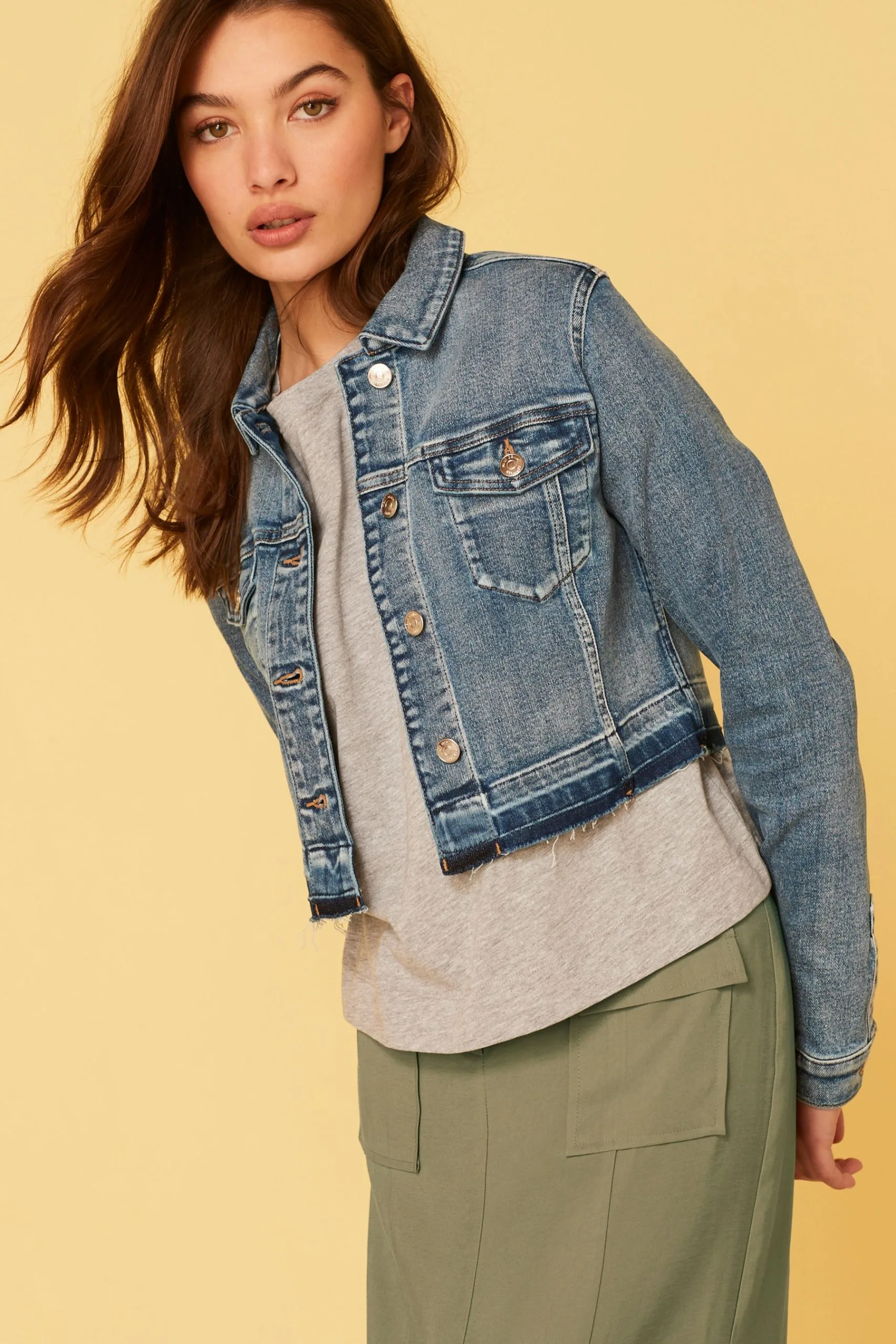 Next Mid Blue Denim Crop Jacket 5 Next Mid Blue Denim Crop Jacket - Image 3