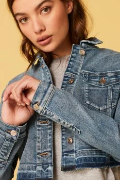 Next Mid Blue Denim Crop Jacket 12 Next Mid Blue Denim Crop Jacket -Women's Shirts & Blouses Sales C85436s5