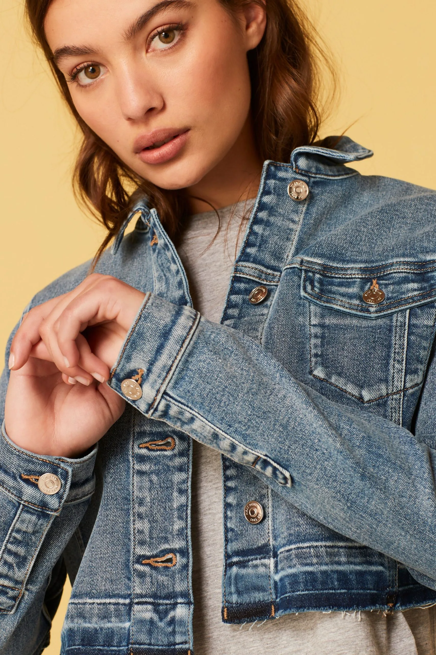 Next Mid Blue Denim Crop Jacket 7 Next Mid Blue Denim Crop Jacket - Image 5