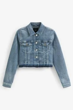 Next Mid Blue Denim Crop Jacket 13 Next Mid Blue Denim Crop Jacket -Women's Shirts & Blouses Sales C85436s6
