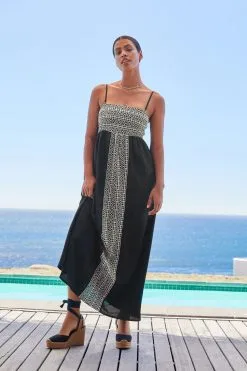 Next Embroidered Maxi Summer Dress With Linen