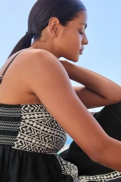 Next Embroidered Maxi Summer Dress With Linen -Women's Shirts & Blouses Sales C91 529s5