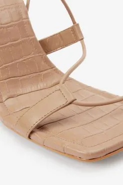 Next Signature Leather Strappy Square Toe Heels -Women's Shirts & Blouses Sales C92 353s6