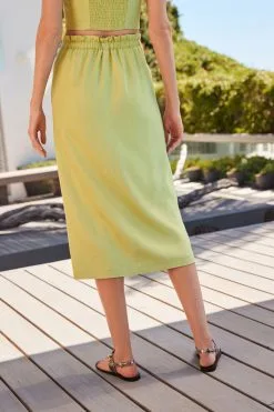 Next Lime Green Linen Midi Wrap Skirt 12 Next Lime Green Linen Midi Wrap Skirt -Women's Shirts & Blouses Sales C92 716s4