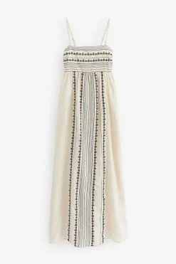 Next Embroidered Maxi Summer Dress With Linen -Women's Shirts & Blouses Sales C93 661s5