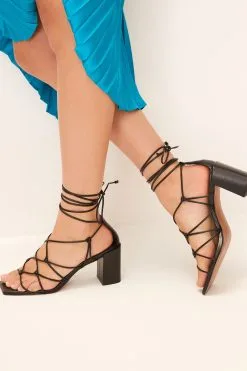 Next Signature Leather Caged Knot Block Heels -Women's Shirts & Blouses Sales C97 744s3