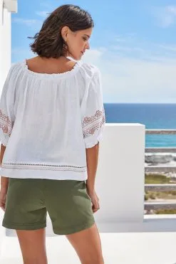 Next Bardot Top With Linen -Women's Shirts & Blouses Sales C98 156s3