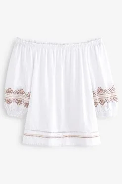 Next Bardot Top With Linen -Women's Shirts & Blouses Sales C98 156s5