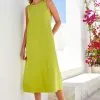 Next Lime Green Sleeveless Cotton Jersey Midi Summer Dress -Women's Shirts & Blouses Sales C98 371s