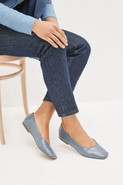 Next Signature Leather Hi Cut Ballerina Shoes