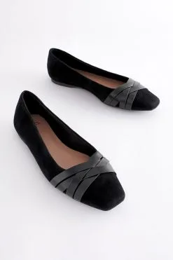 Next Forever Comfort® Leather Square Toe Ballerina Shoes -Women's Shirts & Blouses Sales D00669s4