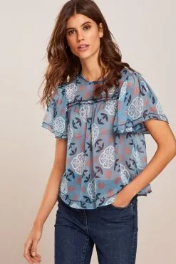 Next Flutter Short Sleeve Top