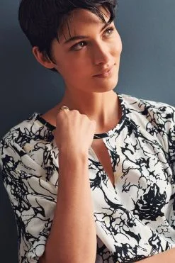 Next 3/4 Sleeve Notch Neck Top -Women's Shirts & Blouses Sales D09 704s3