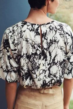 Next 3/4 Sleeve Notch Neck Top -Women's Shirts & Blouses Sales D09 704s4