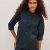 Next Craft Trim Cotton Short Sleeve Button Detail Top -Women's Shirts & Blouses Sales D09569s