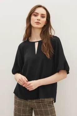 Next 3/4 Sleeve Notch Neck Top