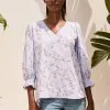 Next Pale Blue Embroidered V-Neck Blouse 2 Next Pale Blue Embroidered V-Neck Blouse -Women's Shirts & Blouses Sales D12 605s