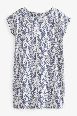 Next Cotton Relaxed Cap Sleeve T-Shirt Dress -Women's Shirts & Blouses Sales D14 224s5