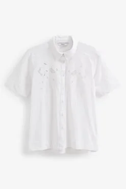 Next Broderie Detail Short Sleeve Knot Shirt 9 Next Broderie Detail Short Sleeve Knot Shirt -Women's Shirts & Blouses Sales D14 321s4