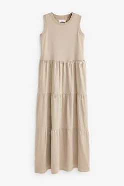Next Cotton Sleeveless Crew Neck Tiered Maxi Dress -Women's Shirts & Blouses Sales D14221s4