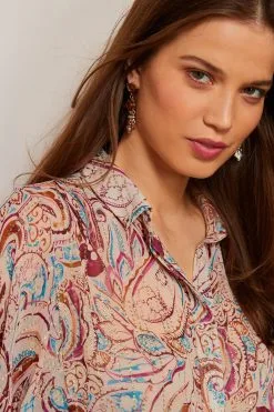 Next Tie Waist Flutter Short Sleeve Sparkle Blouse -Women's Shirts & Blouses Sales D14688s4