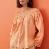 Next Orange Stripe Off The Shoulder Long Sleeve Top -Women's Shirts & Blouses Sales D15 838s