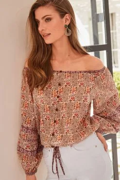 Next Long Sleeve Bubble Hem Top