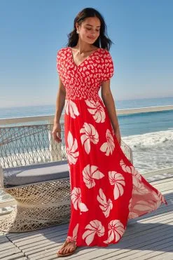 Next Shirred Waist V-Neck Sleeveless Maxi Dress