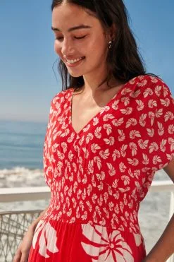 Next Shirred Waist V-Neck Sleeveless Maxi Dress -Women's Shirts & Blouses Sales D15 844s3