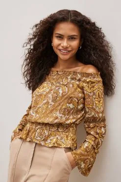 Next Bandeau Long Sleeve Sparkle Top