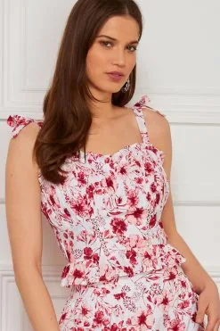 Next Red Floral Strappy Cami Top