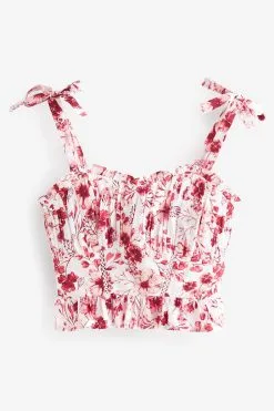 Next Red Floral Strappy Cami Top -Women's Shirts & Blouses Sales D20177s5