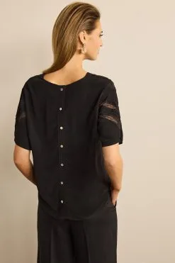 Next Lace Detail Short Sleeve Top -Women's Shirts & Blouses Sales D21 545s3