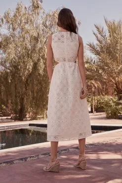 Next Broderie 100% Cotton Sleeveless Cut-Out Midi Dress 9 Next Broderie 100% Cotton Sleeveless Cut-Out Midi Dress -Women's Shirts & Blouses Sales D23 826s3