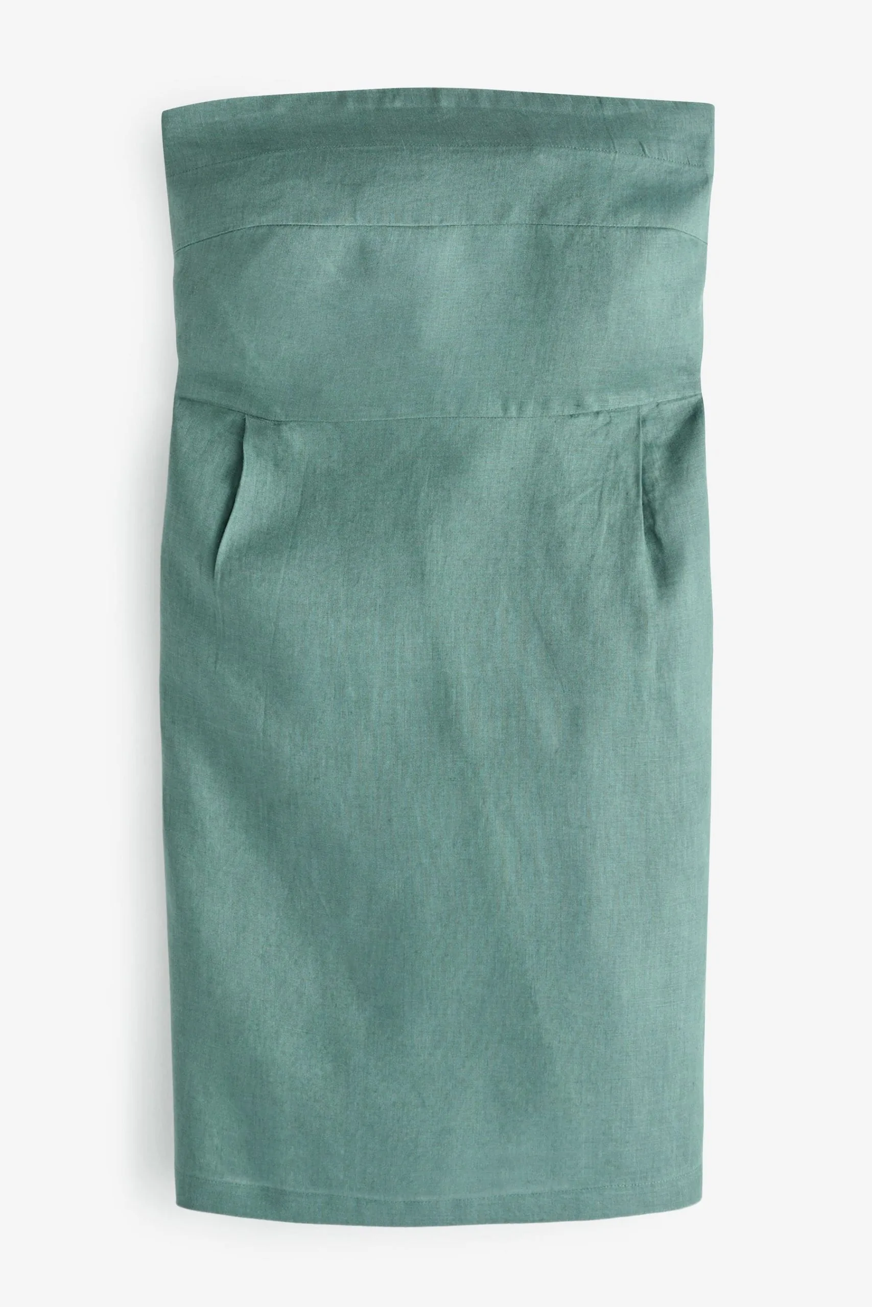 Next Teal Blue 100% Linen Bandeau Mini Dress 3 Next Teal Blue 100% Linen Bandeau Mini Dress