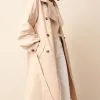 Next Stone Cream Balloon Sleeve Belted Trench Coat -Women's Shirts & Blouses Sales D25062s